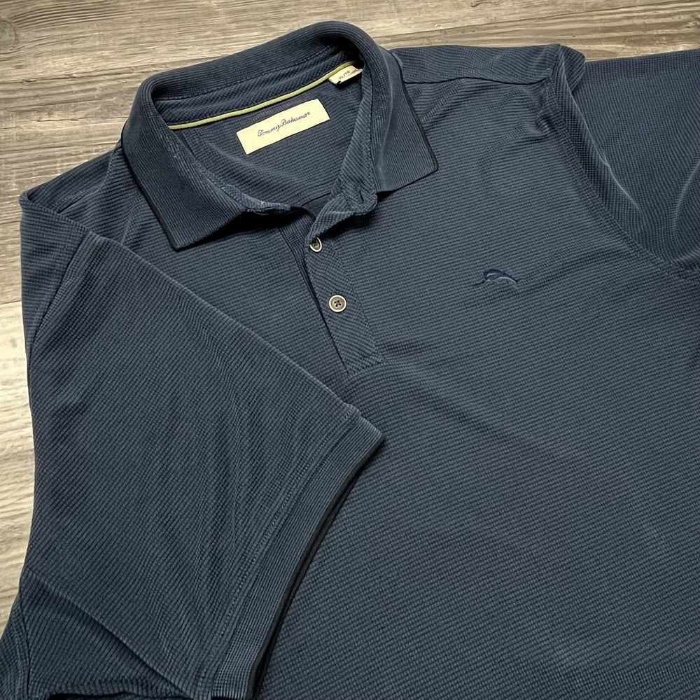 Tommy Bahama Island Zone Polo Shirt Men's‎ XL Blue Short Sleeve Modal Stretch